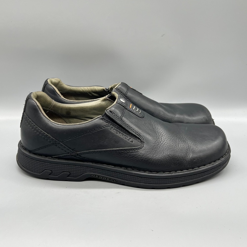 Merrell Shoes Mens 13 Black Leather World Legend Loafers Comfort Casual
